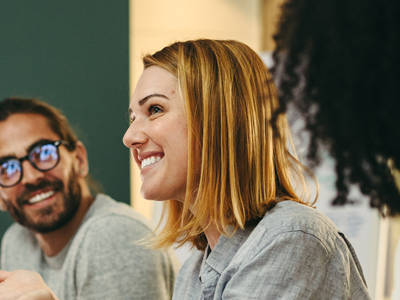 Corporate team discussing employment services codesign