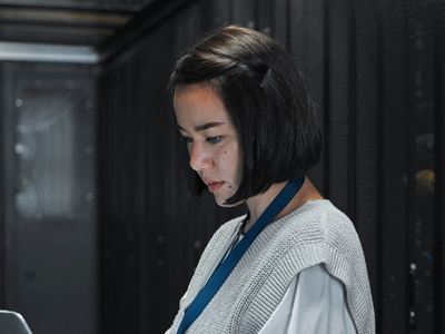 IT professional checking data